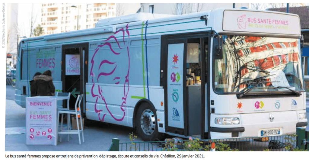 Le bus des femmes à Chatillon en janvier 2021 (image tirée du rapport d'activité présenté en séance). 